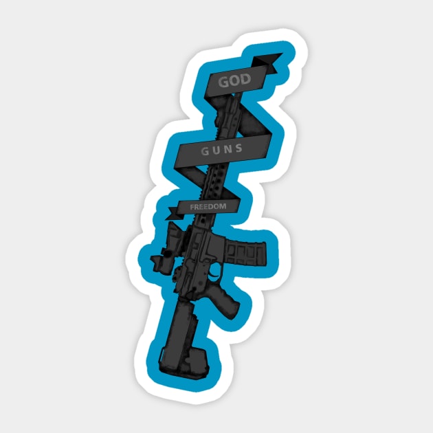 God Guns Freedom Sticker by arxitrav